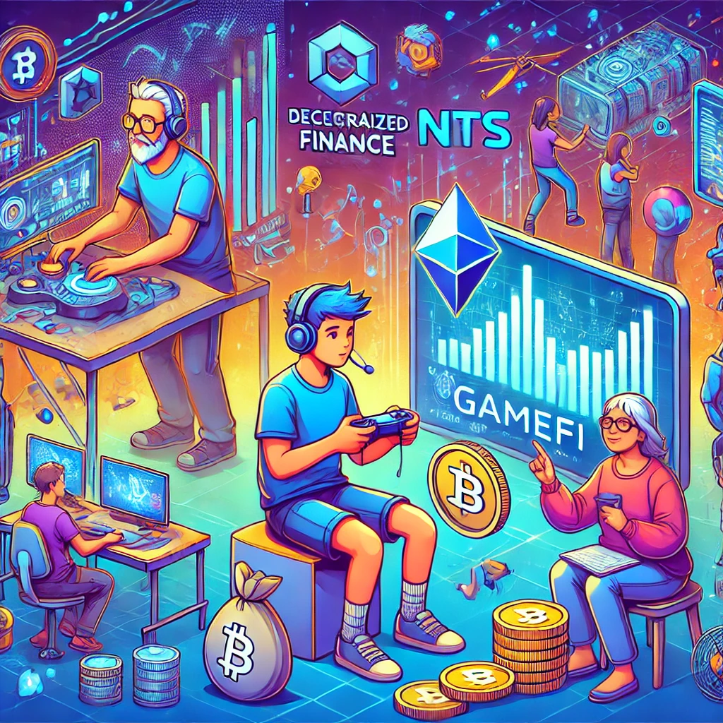Gamefi, Digitális Játék, Kriptovaluta, játék közben NFT-k gyűjtése, kereskedelme, Decentralizált, játékplatformok