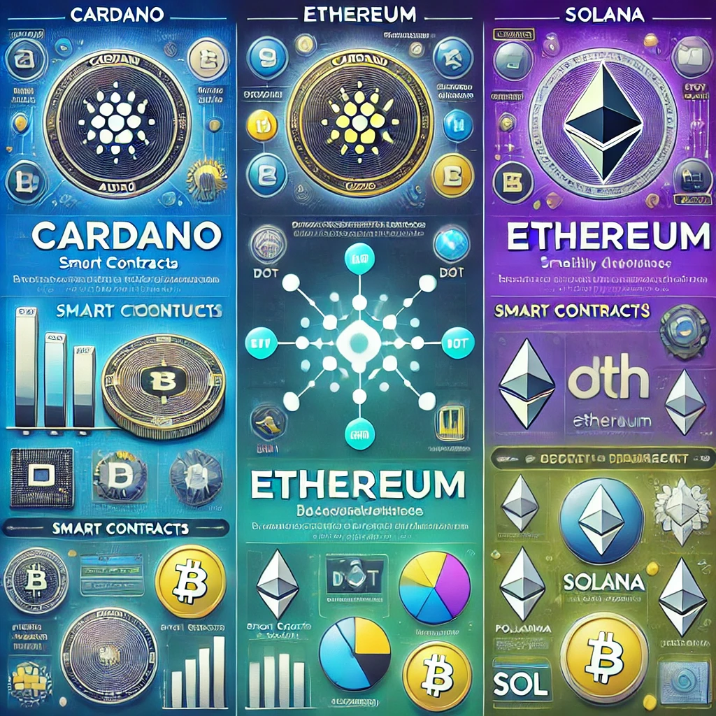 Cardano (ADA), az Ethereum (ETH), a Polkadot (DOT) és a Solana (SOL) 