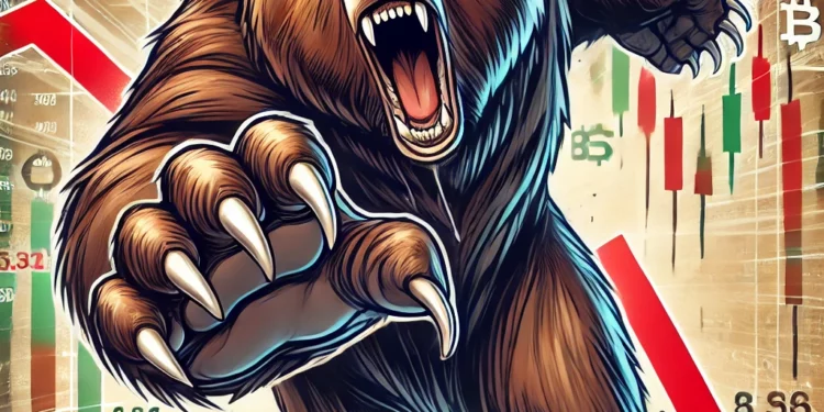 medvepiac a kriptotőzsdéken, zuhanó kriptovaluta árfolyamok