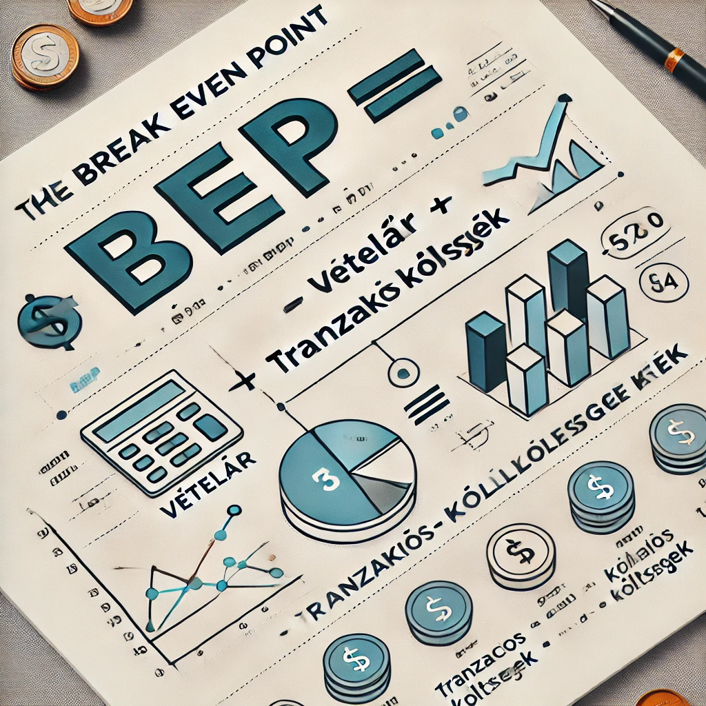 Break Even Point (BEP) jelentése kriptovaluta árfolyam számítása