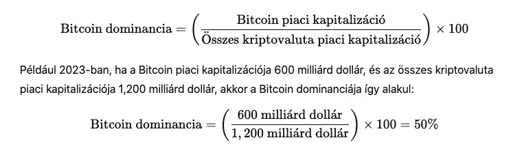 Bitcoin dominancia jelentése a kriptopiacokon és a Bitcoin dominancia számítási képlete