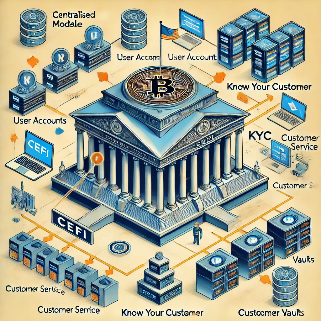 Centralised Finance, Centralizált Pénzügyek (CeFi) fogalma értelmezése modell