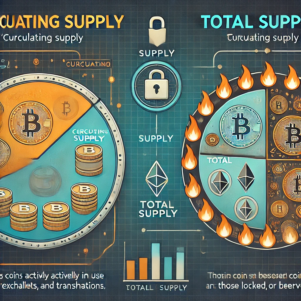 Circulating Supply és a Total Supply közötti különbség fogalma értelmezése 