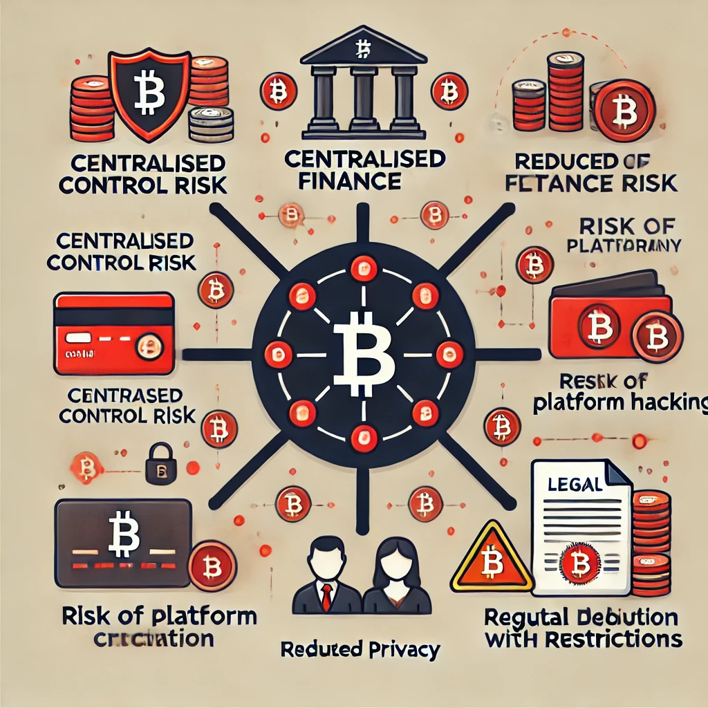 Centralised Finance (CeFi) Központosított Pénzügyek fogalma értelmezése kriptovaluta platform hátrányai kockázatok