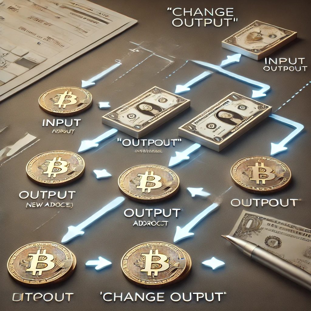 Change Output bitcoin tranzakció fogalma értelmezése működése