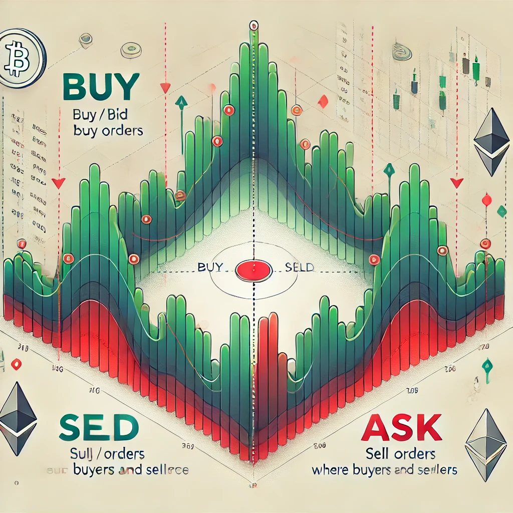 Depth Chart Mélységi diagram fogalma értelmezése jelentése a kriptovaluta piacon  működése