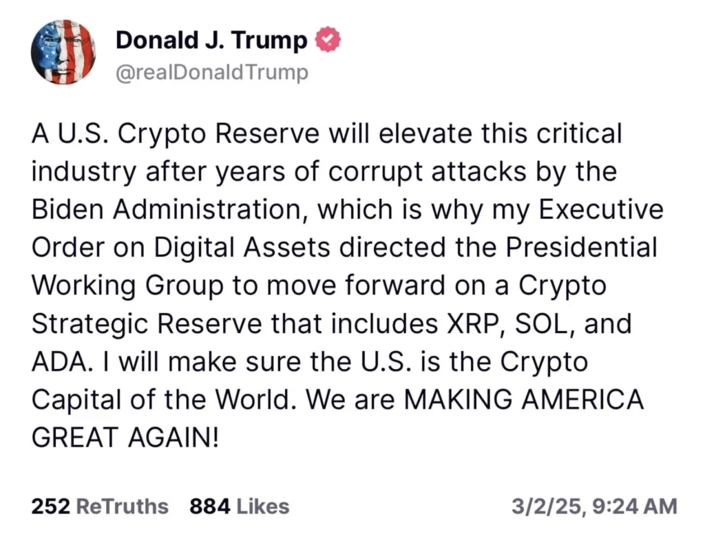 Donald Trump Crypto Reserve 
