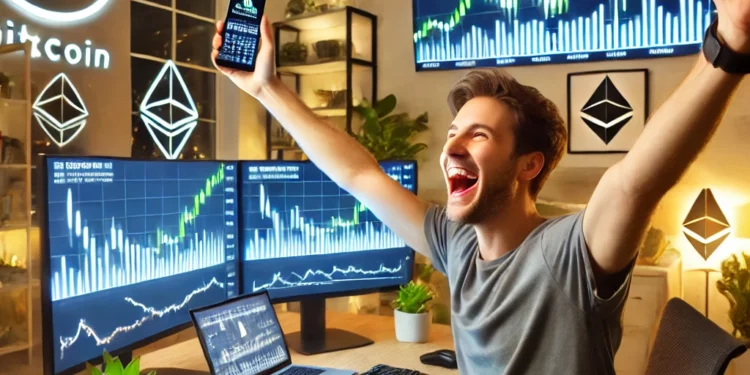 kriptovaluta nyereség, öröm a kriptó profit miatt