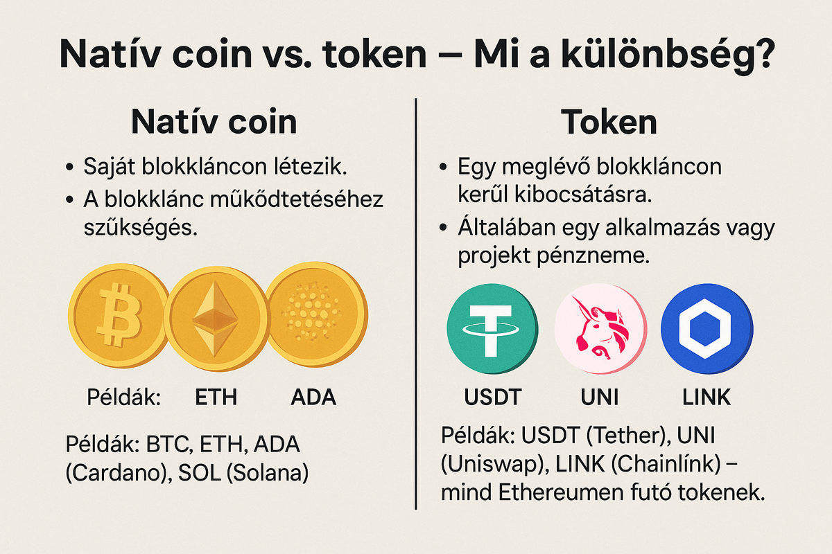 Natív coin token különbség