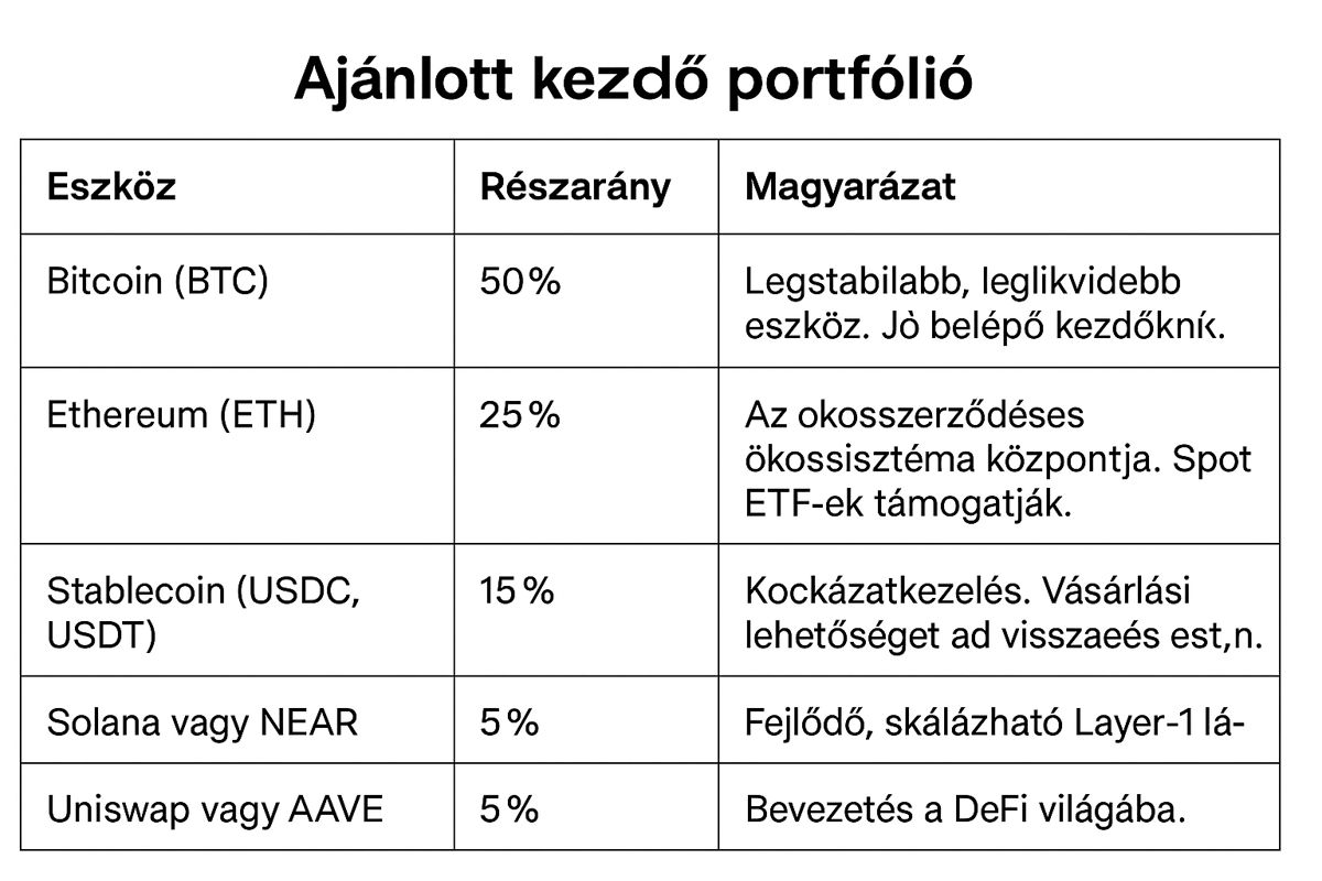 Ajánlott kezdő portfólió