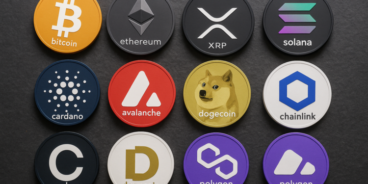 Bitcoin (BTC), Ethereum (ETH), Solana (SOL), Ripple (XRP), Cardano (ADA), Polkadot (DOT), Avalanche (AVAX), Chainlink (LINK), The Graph (GRT), Monero (XMR).