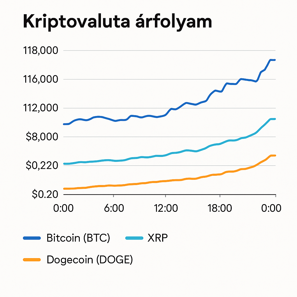 XRP dogecoin árfolyam digagram előrejelzés elemzés