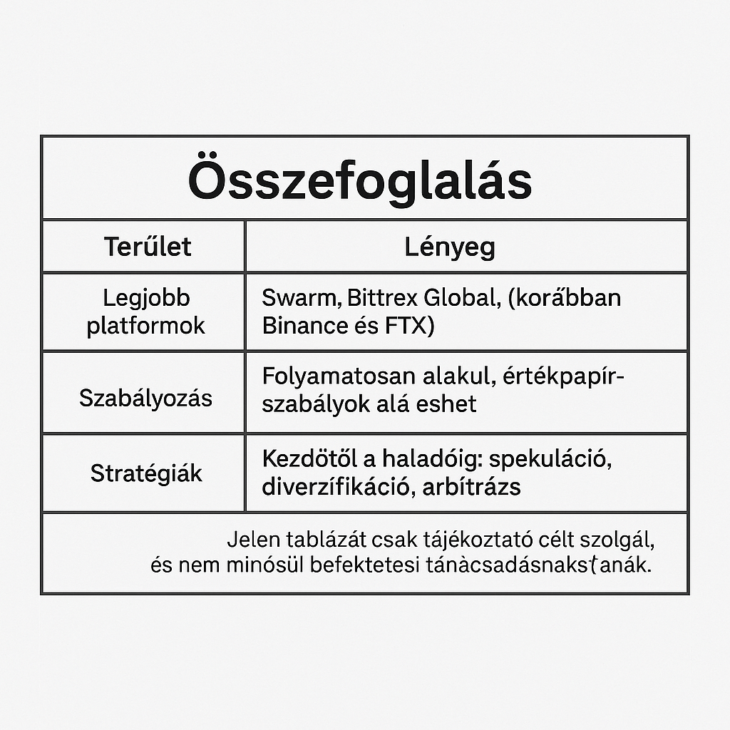 platformok részvény-tokenek vásárlására és kereskedésére