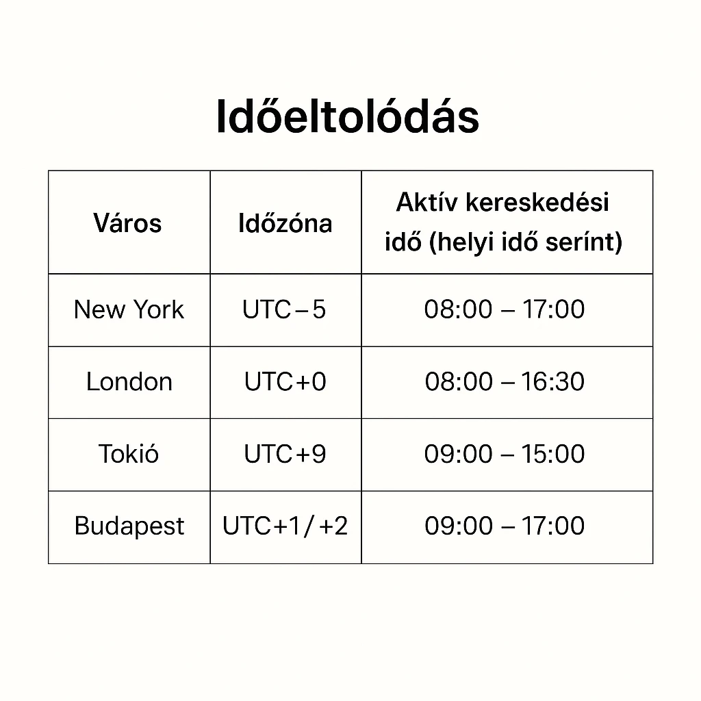 Időzóna időeltolódás kereskedés
