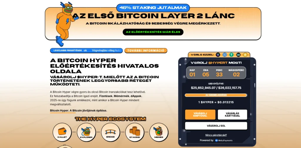 Bitcoin Hyper kriptovaluta előértékesítés
