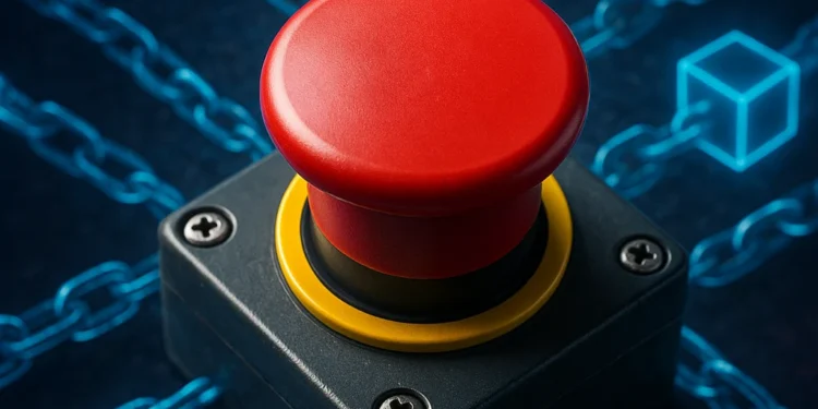 vészkapcsoló gomb kapcsoló blokklánc