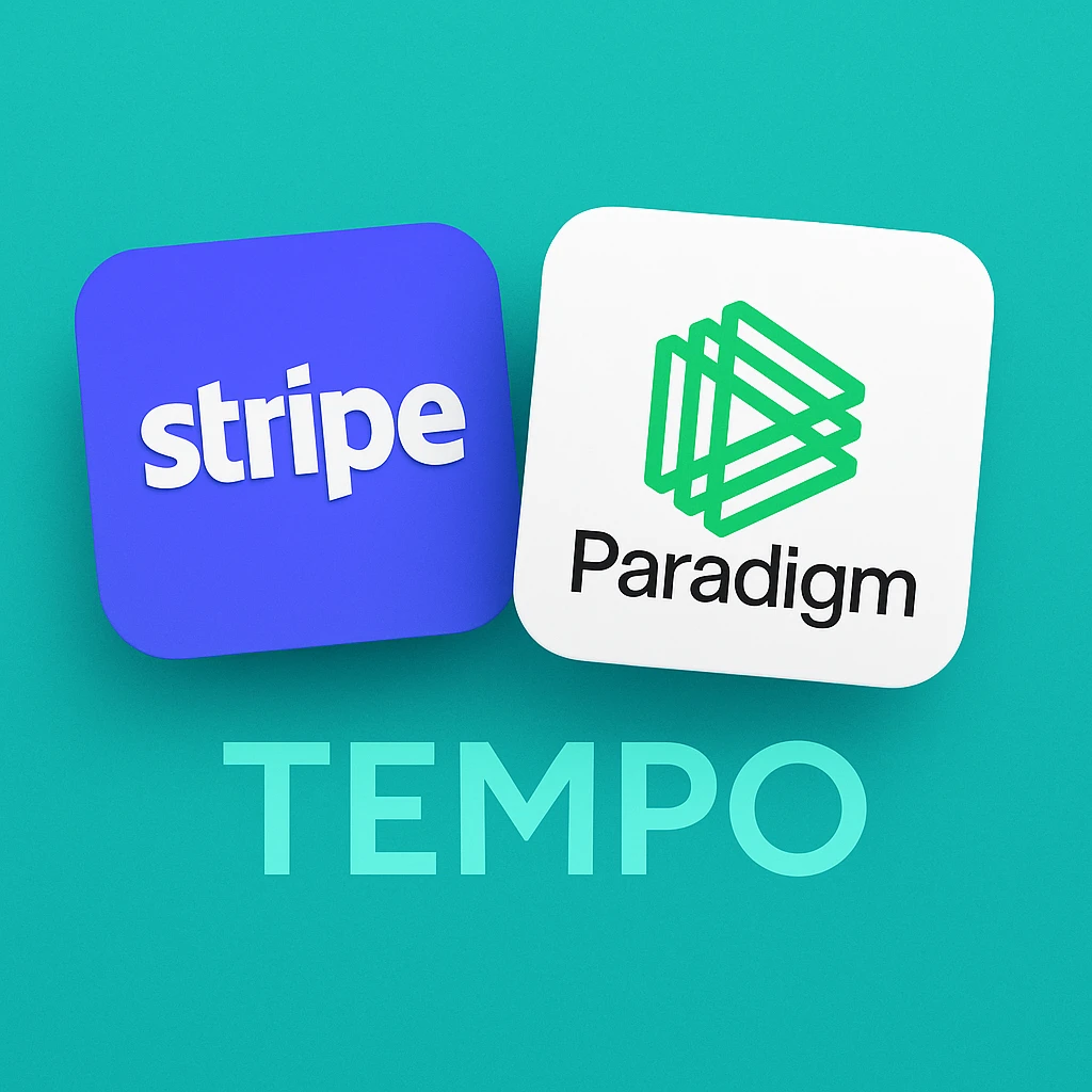Tempo blokklánc Stripe Paradigm