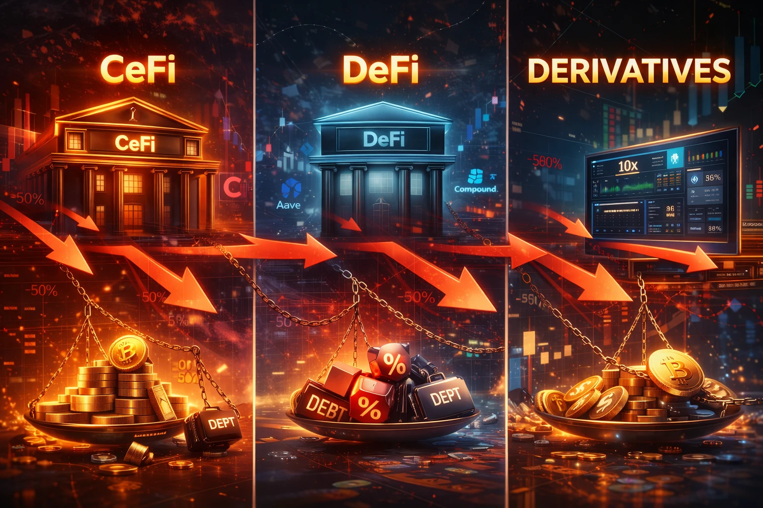 deleveraging CEFI DEFI