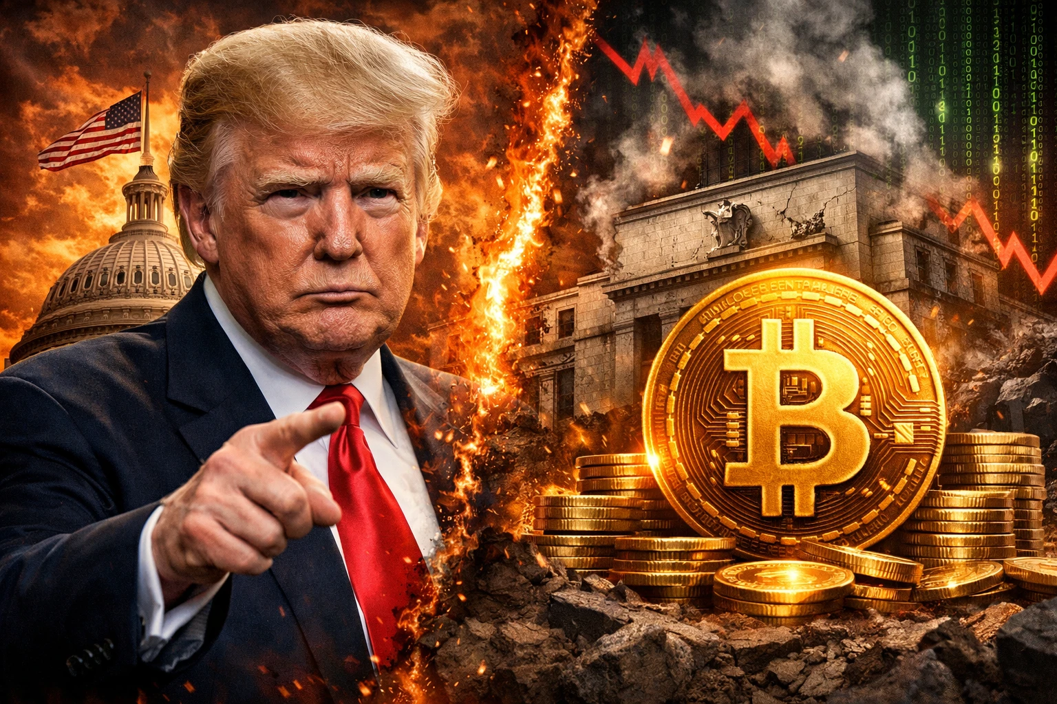 Bitcoin Trump veszély fenyegetés nyomás