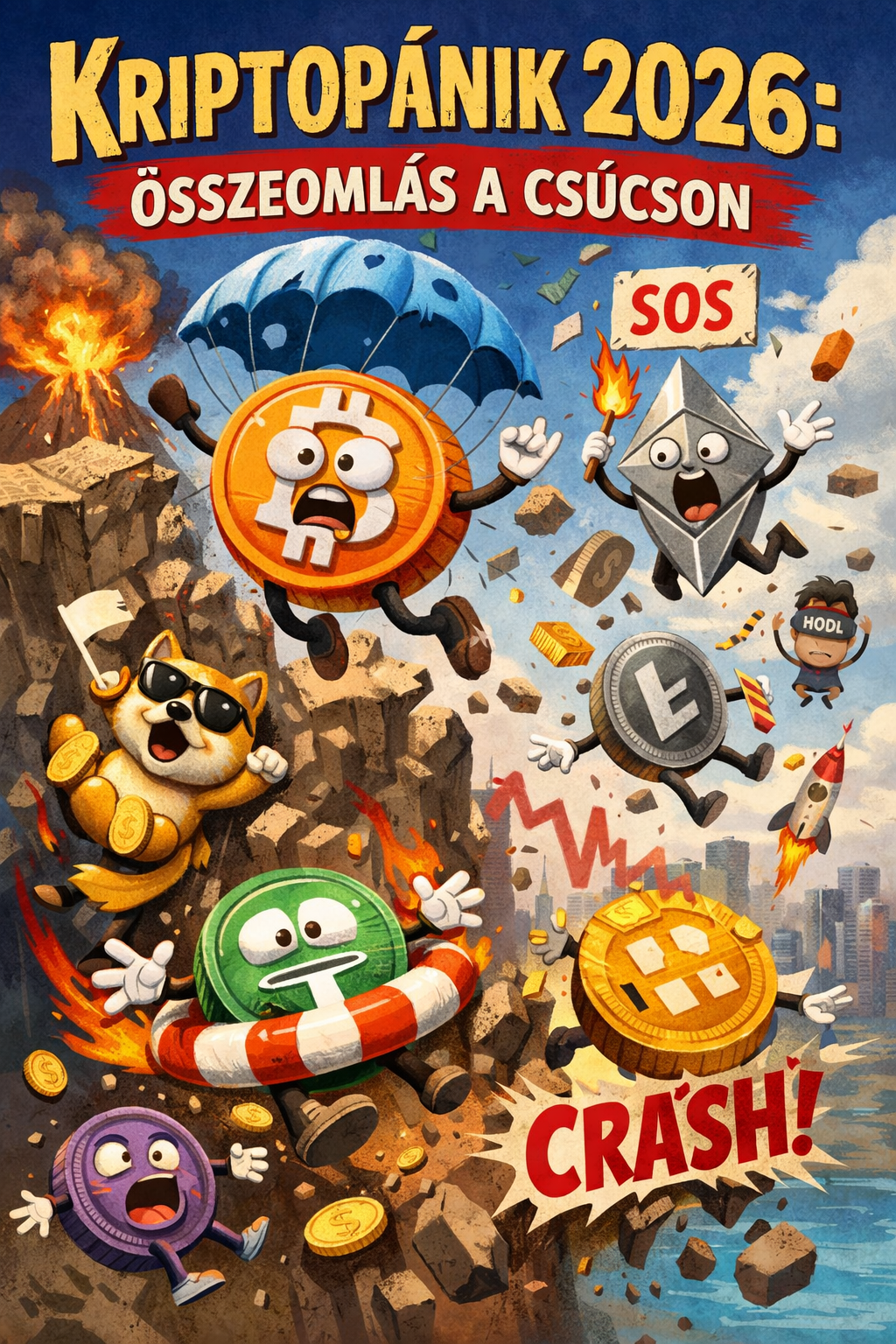 Zuhanás összeomlás kriptopiac pánik