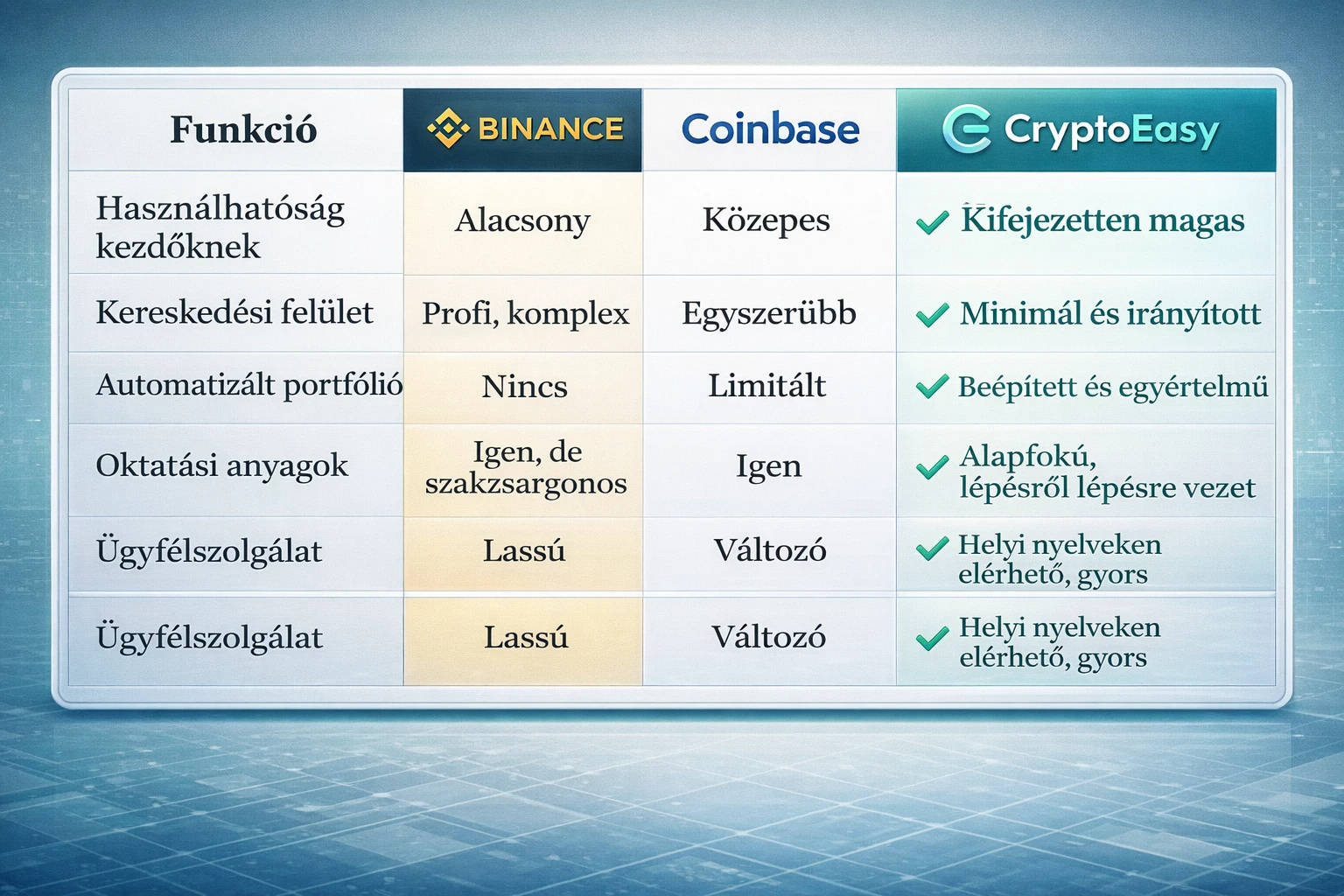CryptoEasy kriptoplatformok