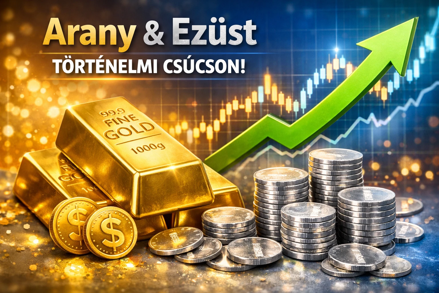 ezüst arany emelkedés árfolyam