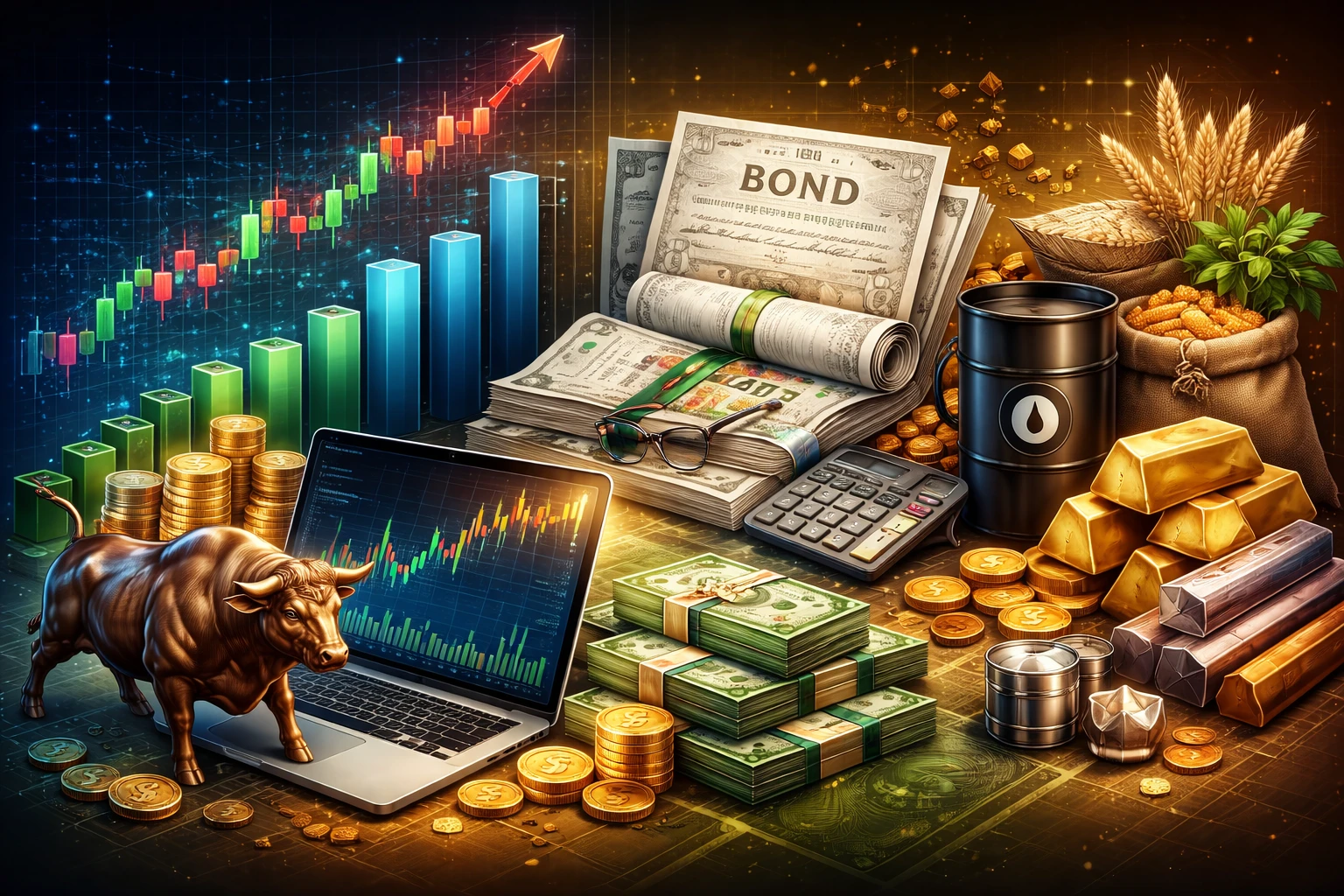 hagyományos pénzügyi piacok részvénypiac kötvénypiac árupiac