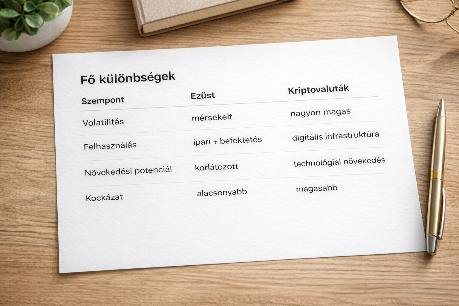 Ezüst kripoto különbség