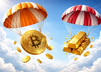 bitcoin arany zuhan ejtőernyővel