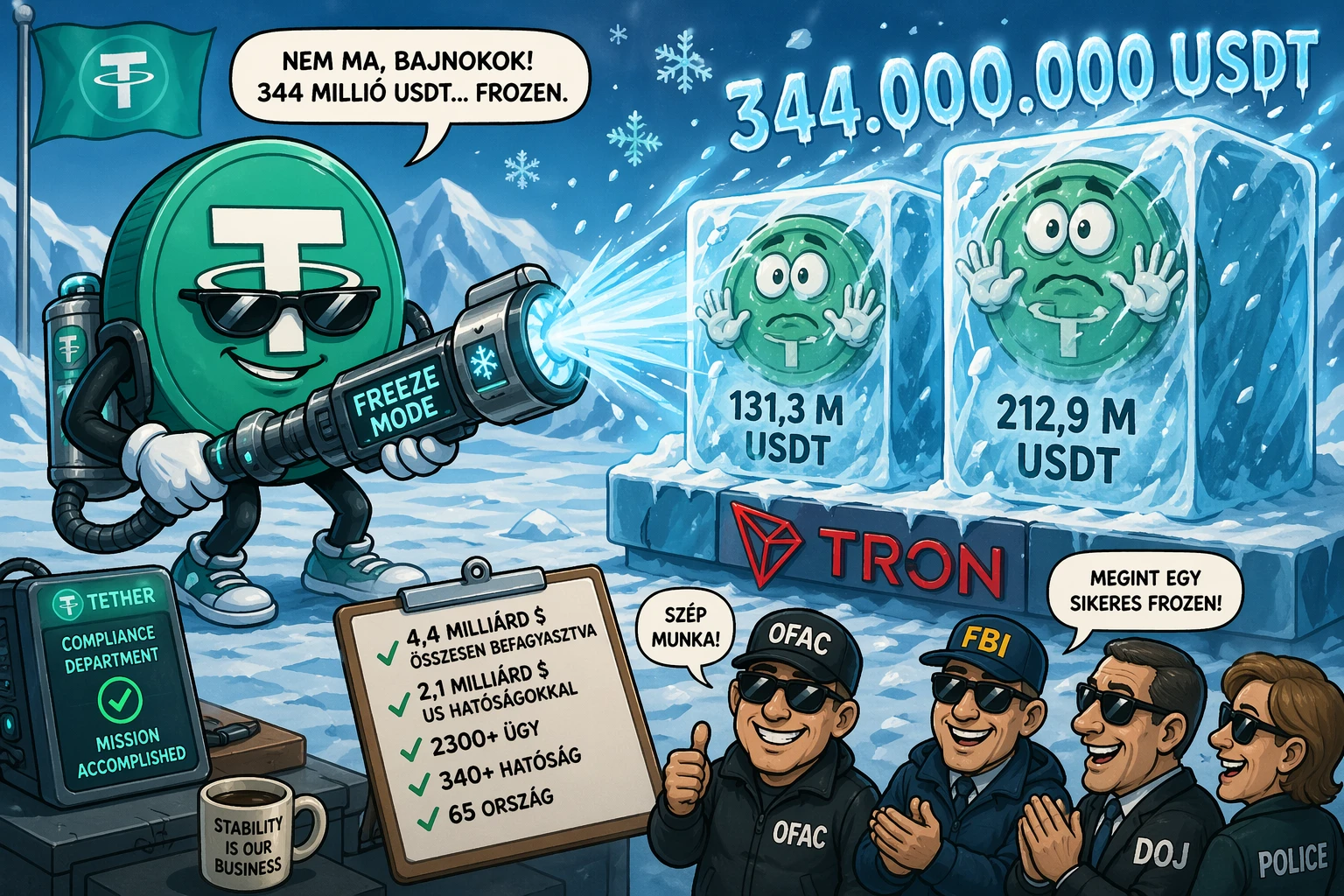 kripto befagyasztás fagyasztás Tether