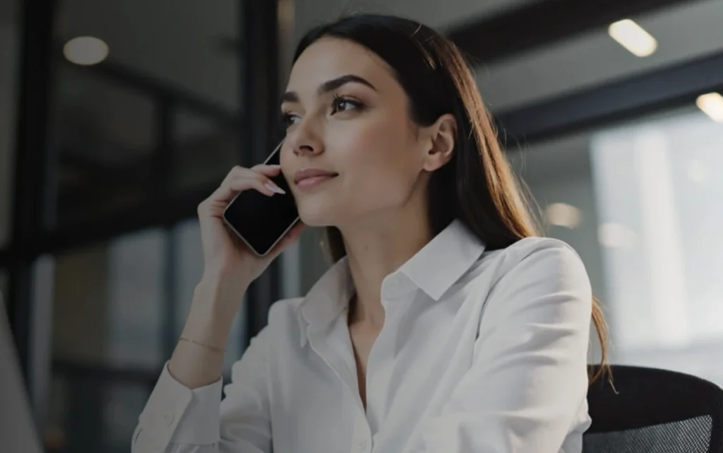 mobiltelefonáló hölgy